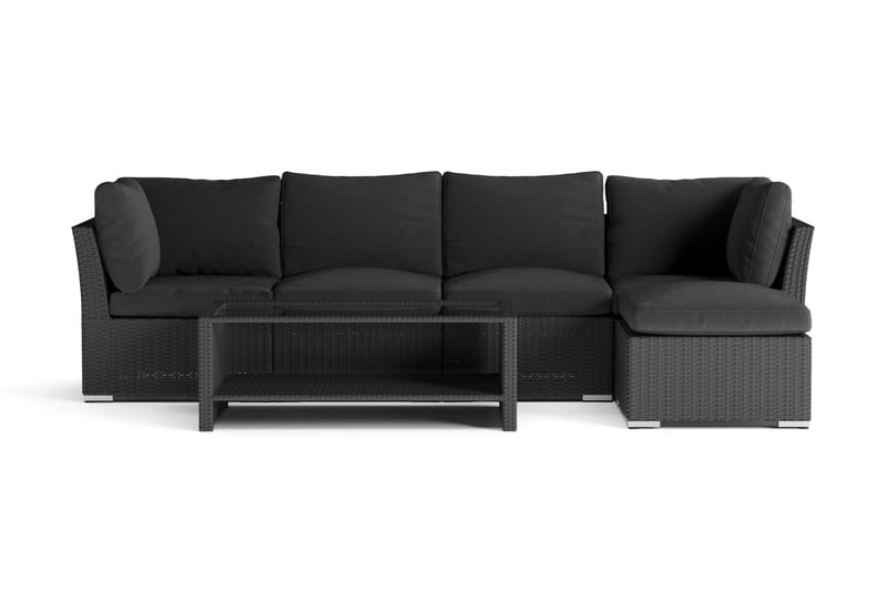 Wisconsin Premium Loungegrupp utomhus - Soffgrupp till uteplatsen Konstrotting - Svart - Utemöbler & utemiljö - Loungemöbler - Loungeset & loungegrupp