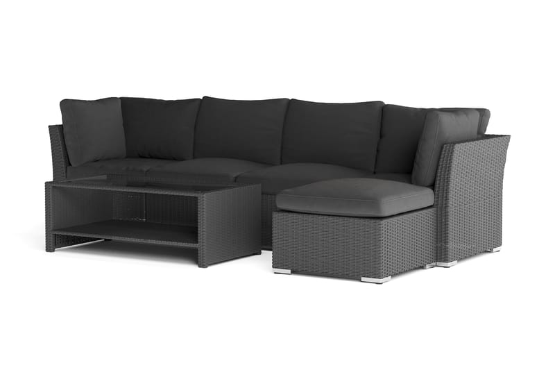 Wisconsin Premium Loungegrupp utomhus - Soffgrupp till uteplatsen Konstrotting - Svart - Utemöbler & utemiljö - Loungemöbler - Loungeset & loungegrupp