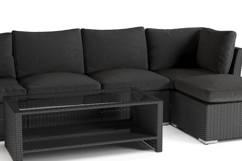 Wisconsin Premium Loungegrupp utomhus - Soffgrupp till uteplatsen Konstrotting - Svart - Utemöbler & utemiljö - Loungemöbler - Loungeset & loungegrupp