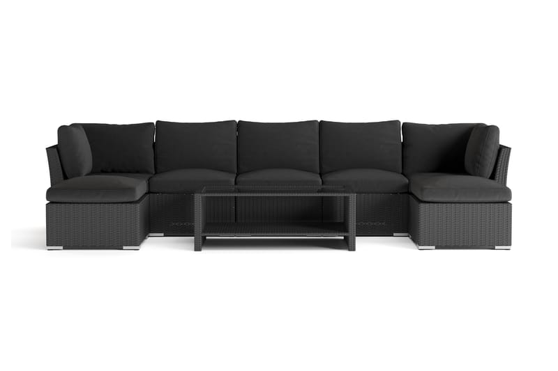 Wisconsin Premium Loungegrupp Utomhus 7-sits Konstrotting - Svart - Utemöbler & utemiljö - Loungemöbler - Loungeset & loungegrupp