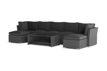 Wisconsin Premium Loungegrupp Utomhus 7-sits Konstrotting - Svart - Utemöbler & utemiljö - Loungemöbler - Loungeset & loungegrupp