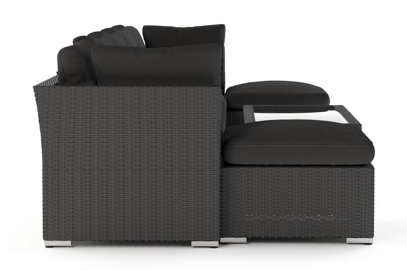 Wisconsin Premium Loungegrupp Utomhus 7-sits Konstrotting - Svart - Utemöbler & utemiljö - Loungemöbler - Loungeset & loungegrupp