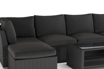 Wisconsin Premium Loungegrupp Utomhus 7-sits Konstrotting - Svart - Utemöbler & utemiljö - Loungemöbler - Loungeset & loungegrupp