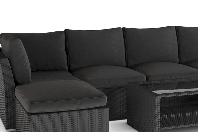 Wisconsin Premium Loungegrupp Utomhus 7-sits Konstrotting - Svart - Utemöbler & utemiljö - Loungemöbler - Loungeset & loungegrupp
