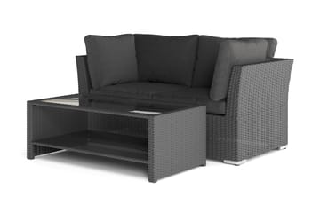 Wisconsin Premium Loungegrupp Utomhus med Armstöd 2-sits Konstrotting - Svart - Utemöbler & utemiljö - Loungemöbler - Loungeset & loungegrupp