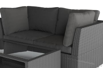 Wisconsin Premium Loungegrupp Utomhus med Armstöd 2-sits Konstrotting - Svart - Utemöbler & utemiljö - Loungemöbler - Loungeset & loungegrupp