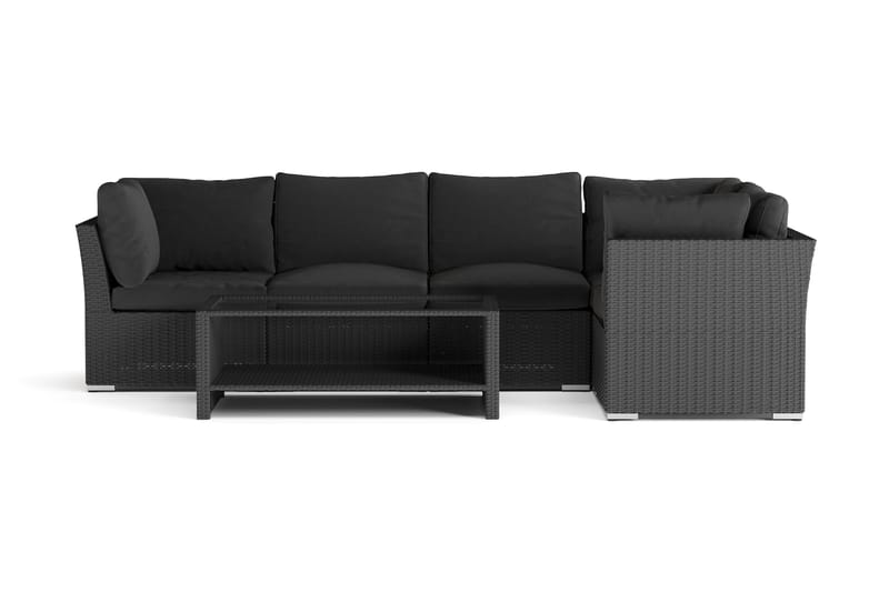 Wisconsin Premium Loungegrupp utomhus - Soffgrupp till uteplatsen Konstrotting - Svart - Utemöbler & utemiljö - Loungemöbler - Loungeset & loungegrupp