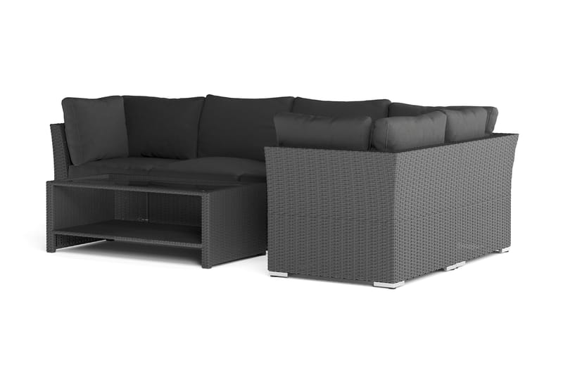 Wisconsin Premium Loungegrupp utomhus - Soffgrupp till uteplatsen Konstrotting - Svart - Utemöbler & utemiljö - Loungemöbler - Loungeset & loungegrupp