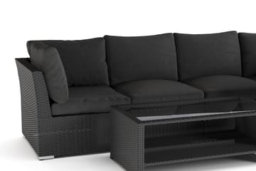 Wisconsin Premium Loungegrupp utomhus - Soffgrupp till uteplatsen Konstrotting - Svart - Utemöbler & utemiljö - Loungemöbler - Loungeset & loungegrupp