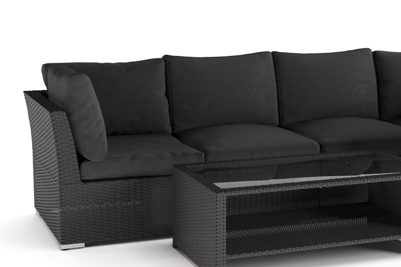 Wisconsin Premium Loungegrupp utomhus - Soffgrupp till uteplatsen Konstrotting - Svart - Utemöbler & utemiljö - Loungemöbler - Loungeset & loungegrupp