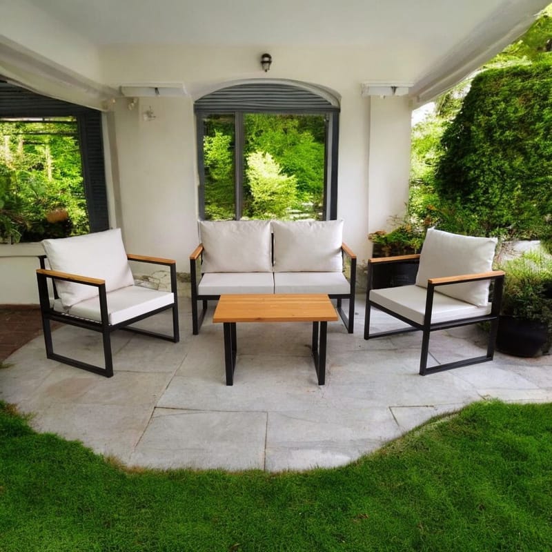 Zevric 4-sits Soffgrupp Utomhus - Beige - Utemöbler & utemiljö - Utegrupp - Soffgrupp utomhus