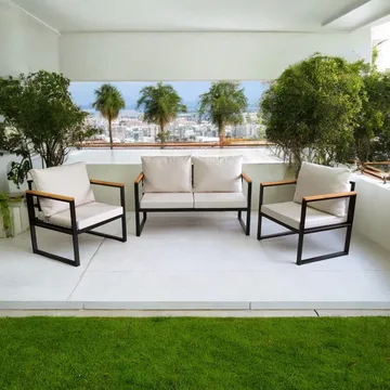 Zevric 4-sits Soffgrupp Utomhus - Beige - Utemöbler & utemiljö - Utegrupp - Soffgrupp utomhus