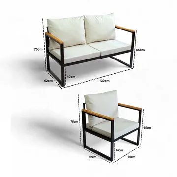 Zevric 4-sits Soffgrupp Utomhus - Beige - Utemöbler & utemiljö - Utegrupp - Soffgrupp utomhus