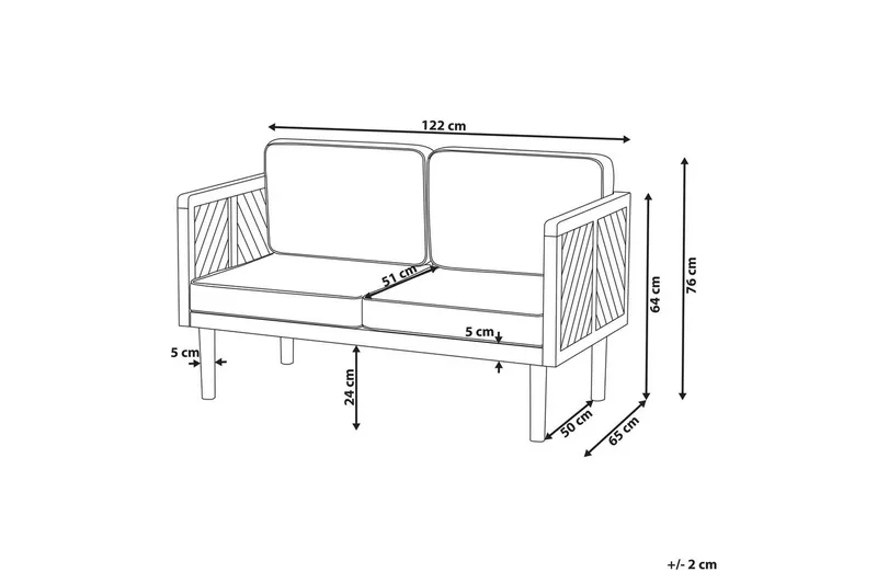 2-sitssoffa Baratti - Utemöbler & utemiljö - Utesoffa - Trädgårdssoffa