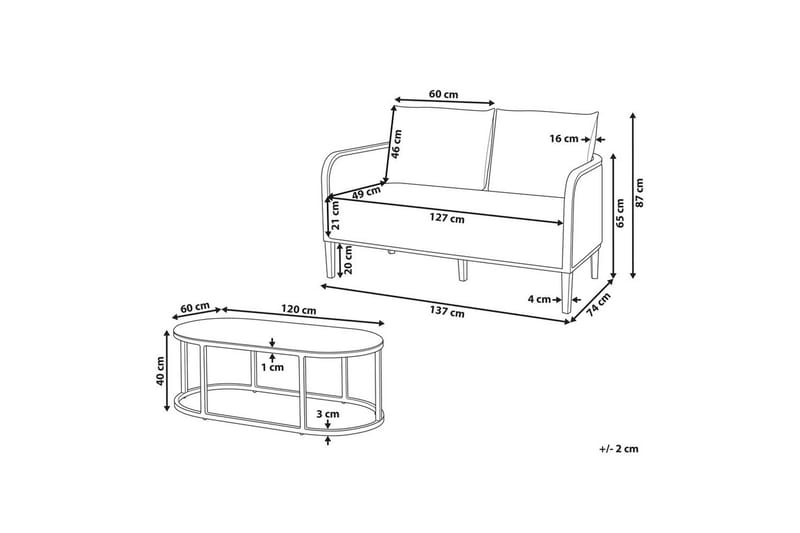 2-sitssoffa Montefalco - Utemöbler & utemiljö - Utegrupp - Cafegrupp & cafeset