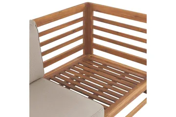 2-sitssoffa Trani Ljus trä/grått/beige - Ljus trä/grått/beige - Utemöbler & utemiljö - Utesoffa - Trädgårdssoffa