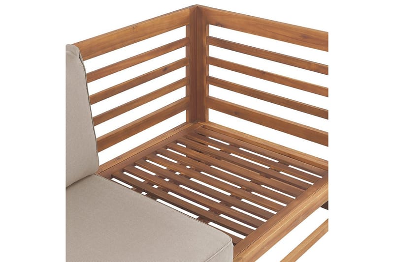 2-sitssoffa Trani Ljus trä/grått/beige - Ljus trä/grått/beige - Utemöbler & utemiljö - Utesoffa - Trädgårdssoffa