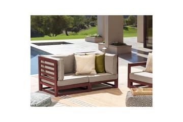 2-sitssoffa Trani Rödbrun/grått/beige - Rödbrun/grått/beige - Utemöbler & utemiljö - Utesoffa - Trädgårdssoffa