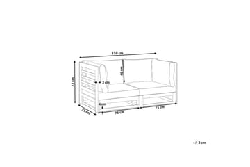 2-sitssoffa Trani Rödbrun/grått/beige - Rödbrun/grått/beige - Utemöbler & utemiljö - Utesoffa - Trädgårdssoffa