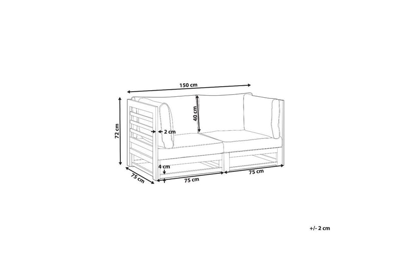 2-sitssoffa Trani Rödbrun/grått/beige - Rödbrun/grått/beige - Utemöbler & utemiljö - Utesoffa - Trädgårdssoffa