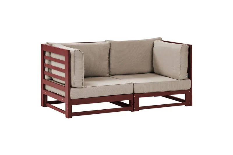 2-sitssoffa Trani Rödbrun/grått/beige, Rödbrun/grått/beige