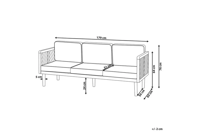 3-sitssoffa Baratti - Utemöbler & utemiljö - Utesoffa - Trädgårdssoffa