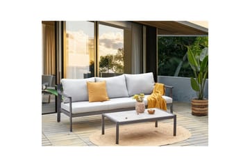 3-sitssoffa Kiato Ljusgrå /svart - Ljusgrå /svart - Utemöbler & utemiljö - Utesoffa - Trädgårdssoffa