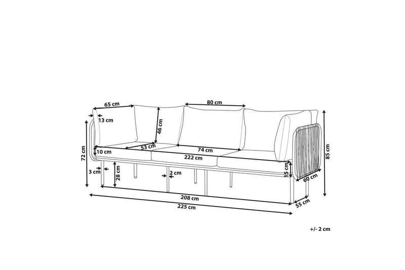 3-sitssoffa Senise - Utemöbler & utemiljö - Utesoffa - Trädgårdssoffa