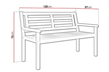 Akiyo Utebänk 120 cm - Brun - Utemöbler & utemiljö - Utesoffa - Trädgårdsbänk & utebänk