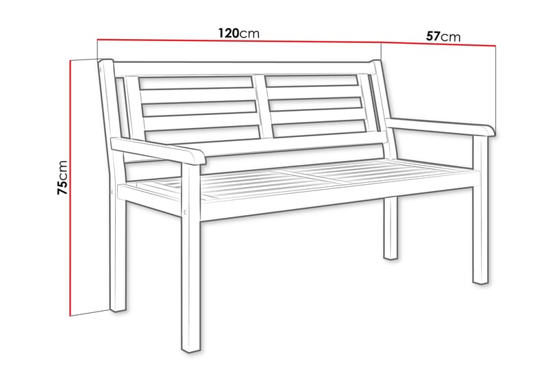 Akiyo Utebänk 120 cm - Brun - Utemöbler & utemiljö - Utesoffa - Trädgårdsbänk & utebänk