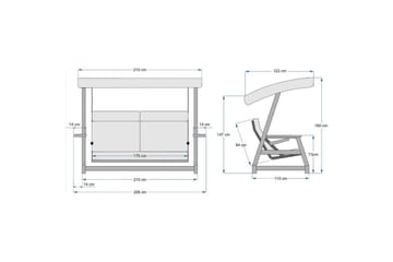 Berriaren Hängsoffa Utomhus 3-sits - Natur/Offwhite - Utemöbler & utemiljö - Utesoffa - Hängsoffa