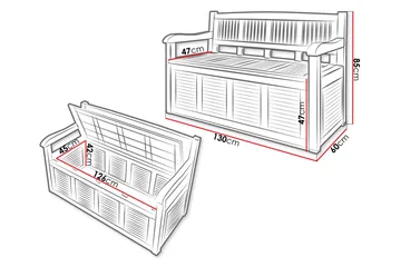 Cliffwyn Utebänk med förvaring - Grå - Utemöbler & utemiljö - Utesoffa - Trädgårdsbänk & utebänk
