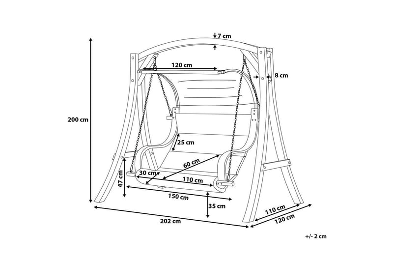 Aprilia Hängsoffa 202 cm - Vit - Utemöbler & utemiljö - Utesoffa - Hängsoffa