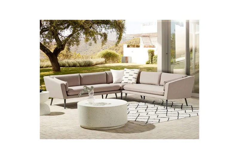 Hörnsoffa Loretello Beige/grå - Beige/grå - Utemöbler & utemiljö - Utesoffa - Trädgårdssoffa