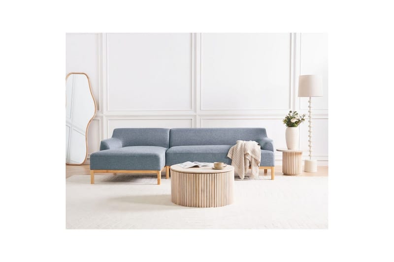 Hörnsoffa Sosjo Blått, ljust trä, Högervänd - Blått, ljust trä, Högervänd - Utemöbler & utemiljö - Utesoffa - Trädgårdssoffa