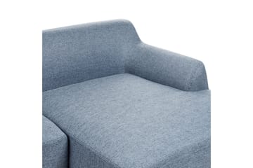 Hörnsoffa Sosjo Blått, ljust trä, Vänstervänd - Blått, ljust trä, Vänstervänd - Utemöbler & utemiljö - Utesoffa - Trädgårdssoffa