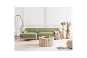 Hörnsoffa Sosjo Grönt, ljust trä, Högervänd - Grönt, ljust trä, Högervänd - Utemöbler & utemiljö - Utesoffa - Trädgårdssoffa