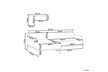 Hörnsoffa Sosjo Rött, ljust trä, Högervänd - Rött, ljust trä, Högervänd - Utemöbler & utemiljö - Utesoffa - Trädgårdssoffa