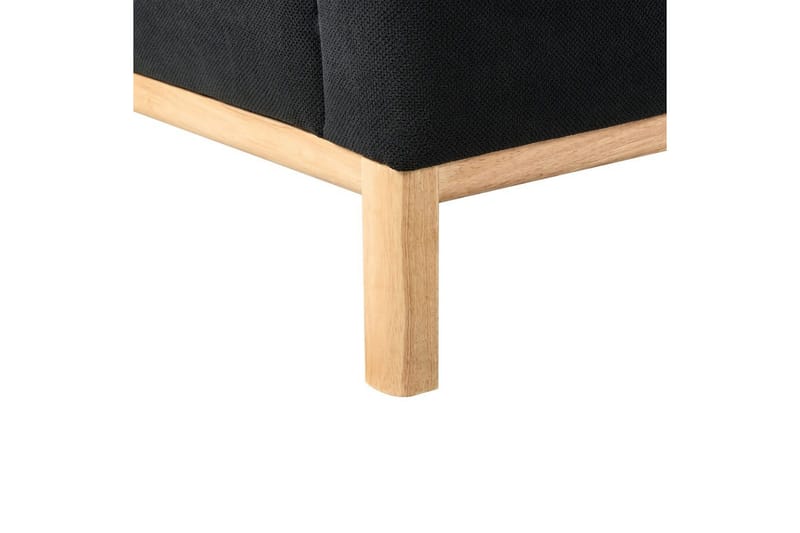 Hörnsoffa Sosjo Svart, ljust trä, Högervänd - Svart, ljust trä, Högervänd - Utemöbler & utemiljö - Utesoffa - Trädgårdssoffa