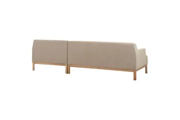 Hörnsoffa Sosjo Taupe, ljust trä, Vänstervänd - Taupe, ljust trä, Vänstervänd - Möbler - Soffa - Hörnsoffa - Hörnsoffa med divan