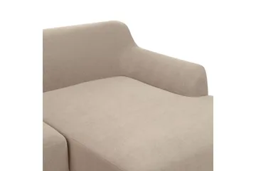 Hörnsoffa Sosjo Taupe, ljust trä, Vänstervänd - Taupe, ljust trä, Vänstervänd - Möbler - Soffa - Hörnsoffa - Hörnsoffa med divan