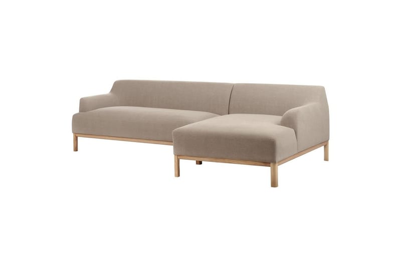 Hörnsoffa Sosjo Taupe, ljust trä, Vänstervänd - Taupe, ljust trä, Vänstervänd - Möbler - Soffa - Hörnsoffa - Hörnsoffa med divan