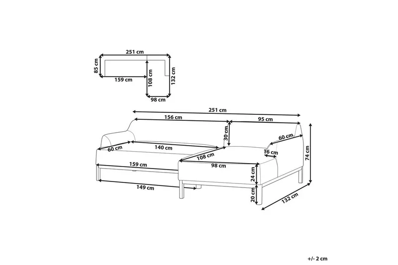 Hörnsoffa Sosjo Vit, ljust trä, Vänstervänd - Vit, ljust trä, Vänstervänd - Möbler - Soffa - Hörnsoffa - Hörnsoffa med divan