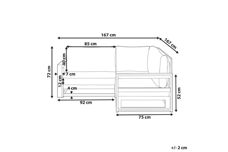 Hörnsoffa Timor Ljus trä/grått/beige, Ja - Ljus trä/grått/beige, Ja - Utemöbler & utemiljö - Utesoffa - Trädgårdssoffa