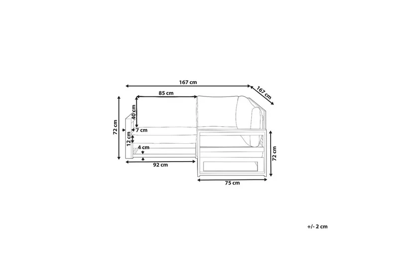 Hörnsoffa Timor Mörkt trä/grått/beige, Ja - Mörkt trä/grått/beige, Ja - Utemöbler & utemiljö - Utesoffa - Trädgårdssoffa