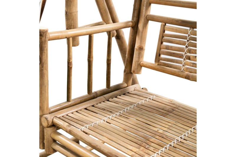 2-sits hammock med palmblad och dynor bambu 202 cm - Brun - Hammock