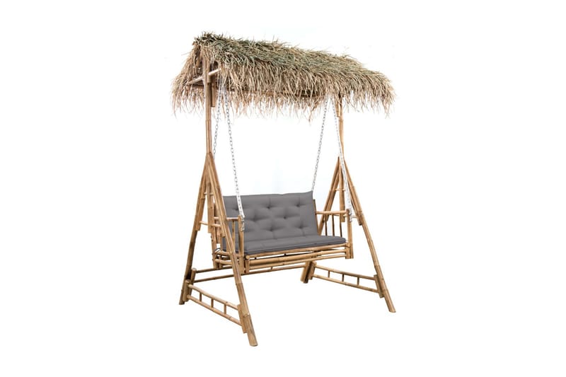 2-sits hammock med palmblad och dyna bambu 202 cm - Hammock