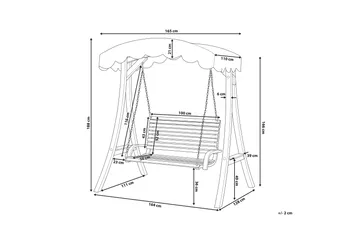 Andria Hängsoffa 164 cm - Trä/Natur - Utemöbler & utemiljö - Utesoffa - Hammock