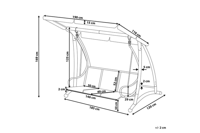Bogart Hängsoffa 190 cm - Grå - Utemöbler & utemiljö - Utesoffa - Hammock