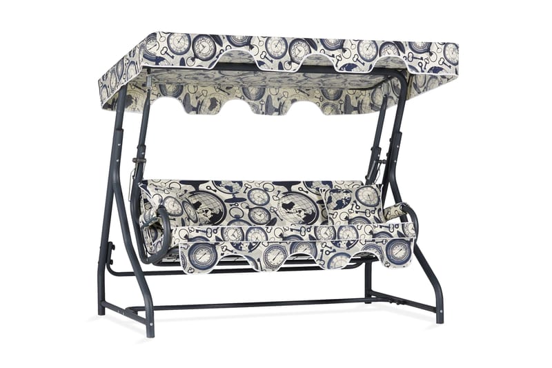 Gowanda 3-sits Hammock med Tak - Vit/blå - Utemöbler & utemiljö - Utesoffa - Hammock